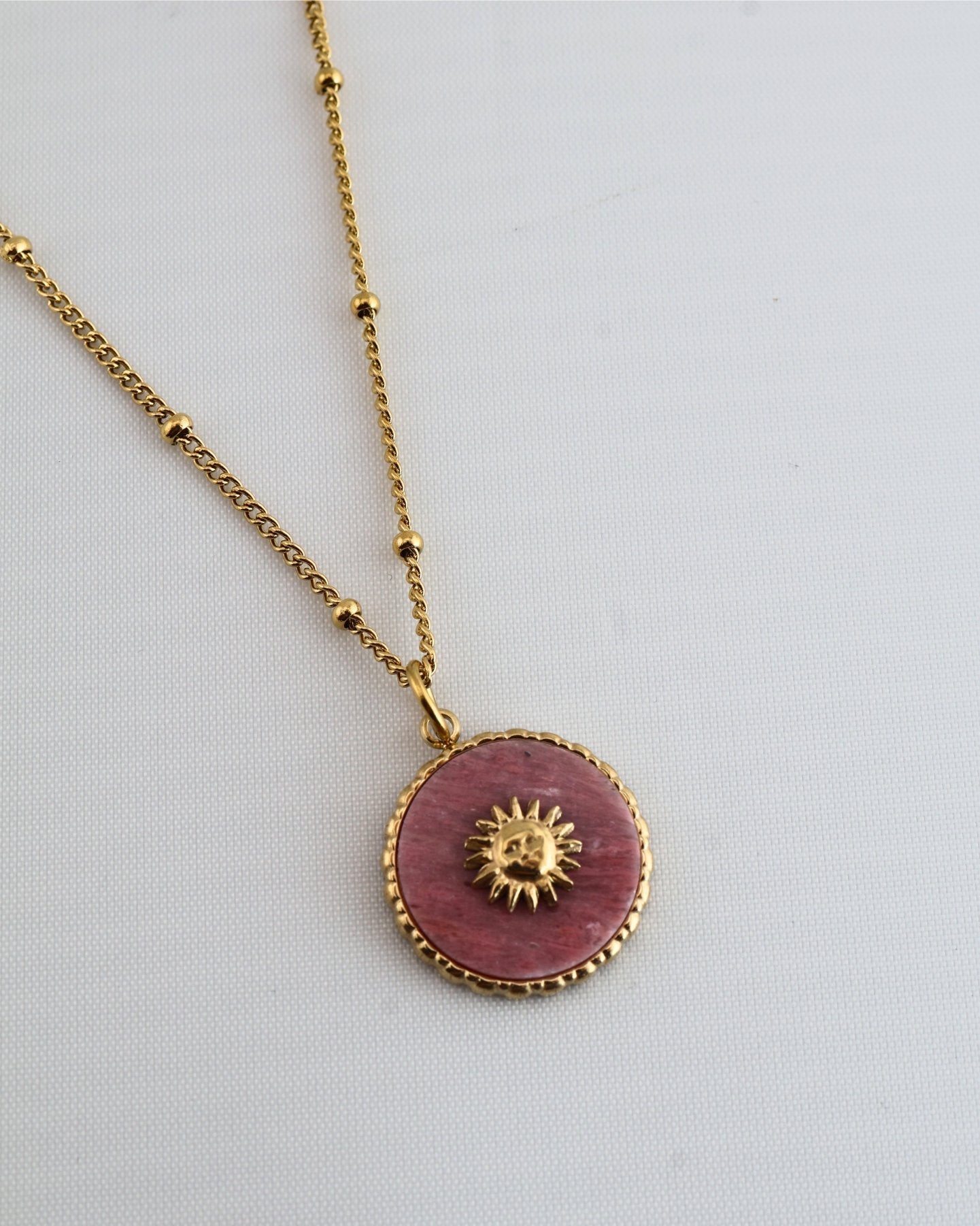 Malaga Rhodochrosite necklace — natural stone | NOEVAH