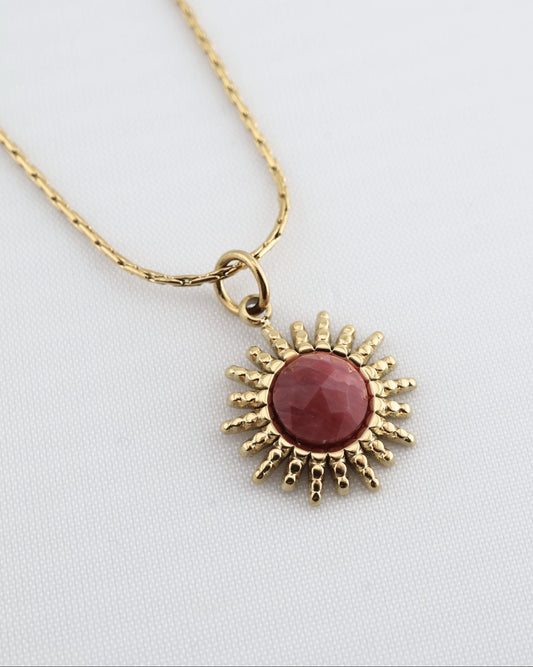 Samira Rhodochrosite necklace — natural stone | NOEVAH
