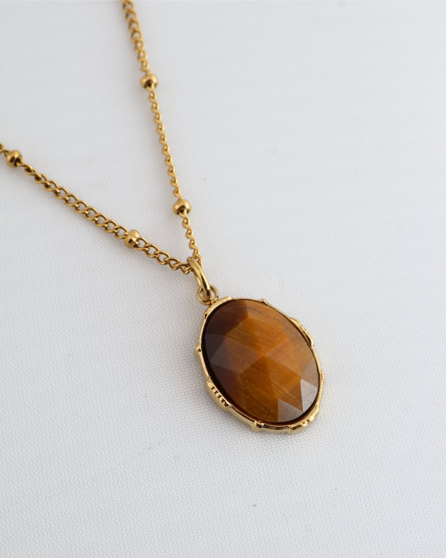 Santorini Tiger Eye necklace — natural stone | NOEVAH