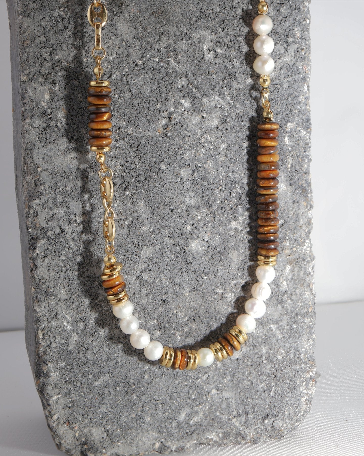 Atlas Tiger Eye necklace — natural stone | NOEVAH