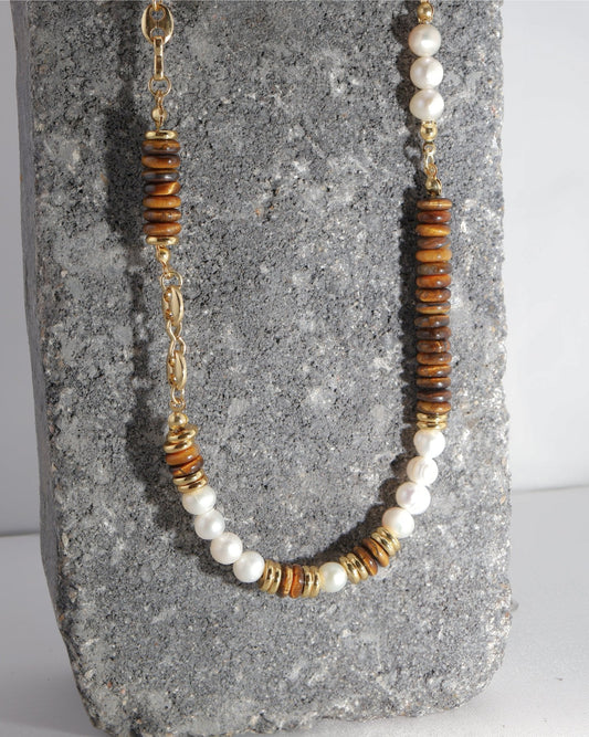 Atlas Tiger Eye necklace — natural stone | NOEVAH