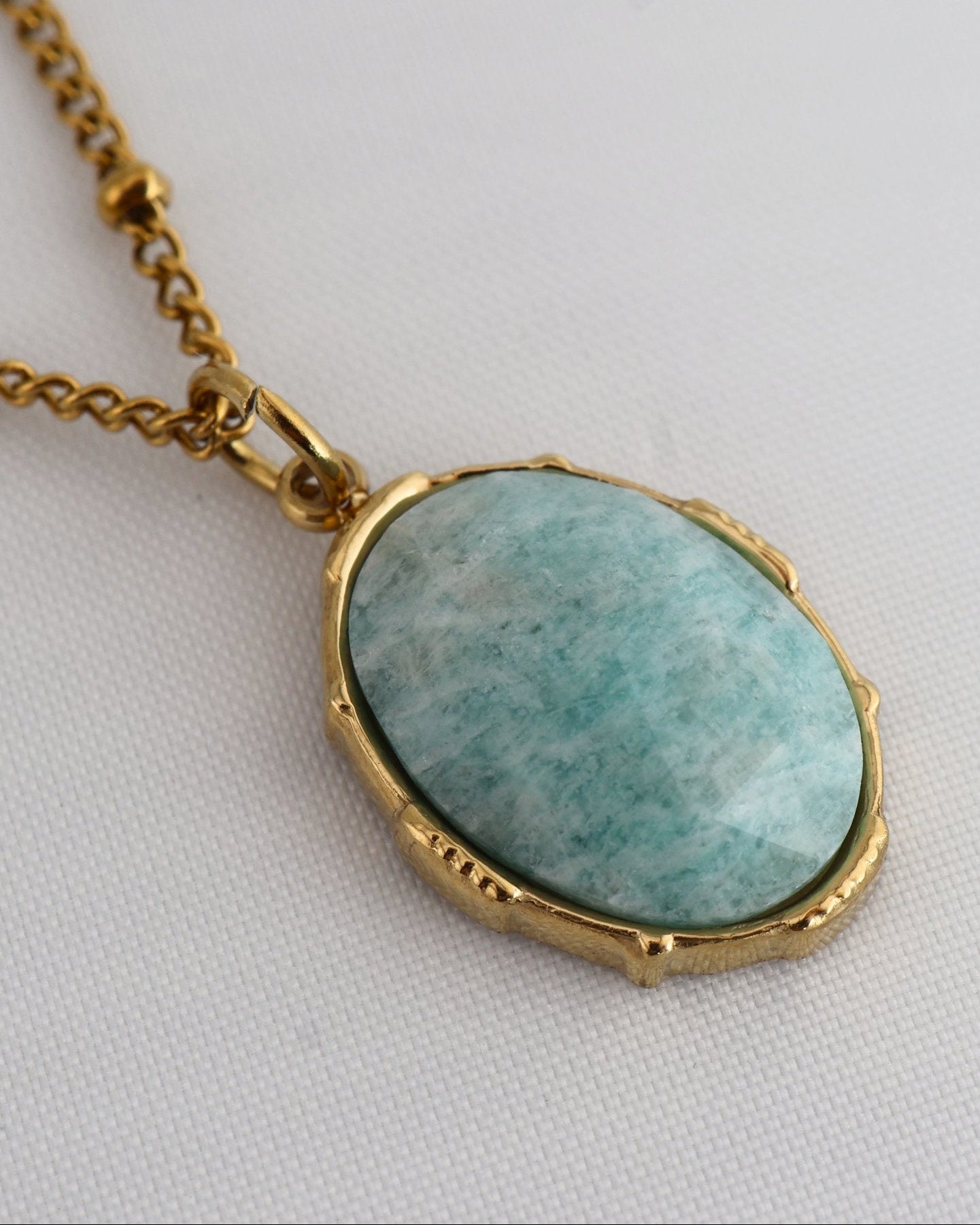 Santorini Amazonite necklace — natural stone | NOEVAH