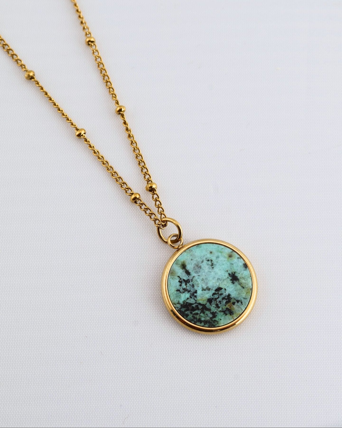 Juna African Turquoise necklace — natural stone | NOEVAH