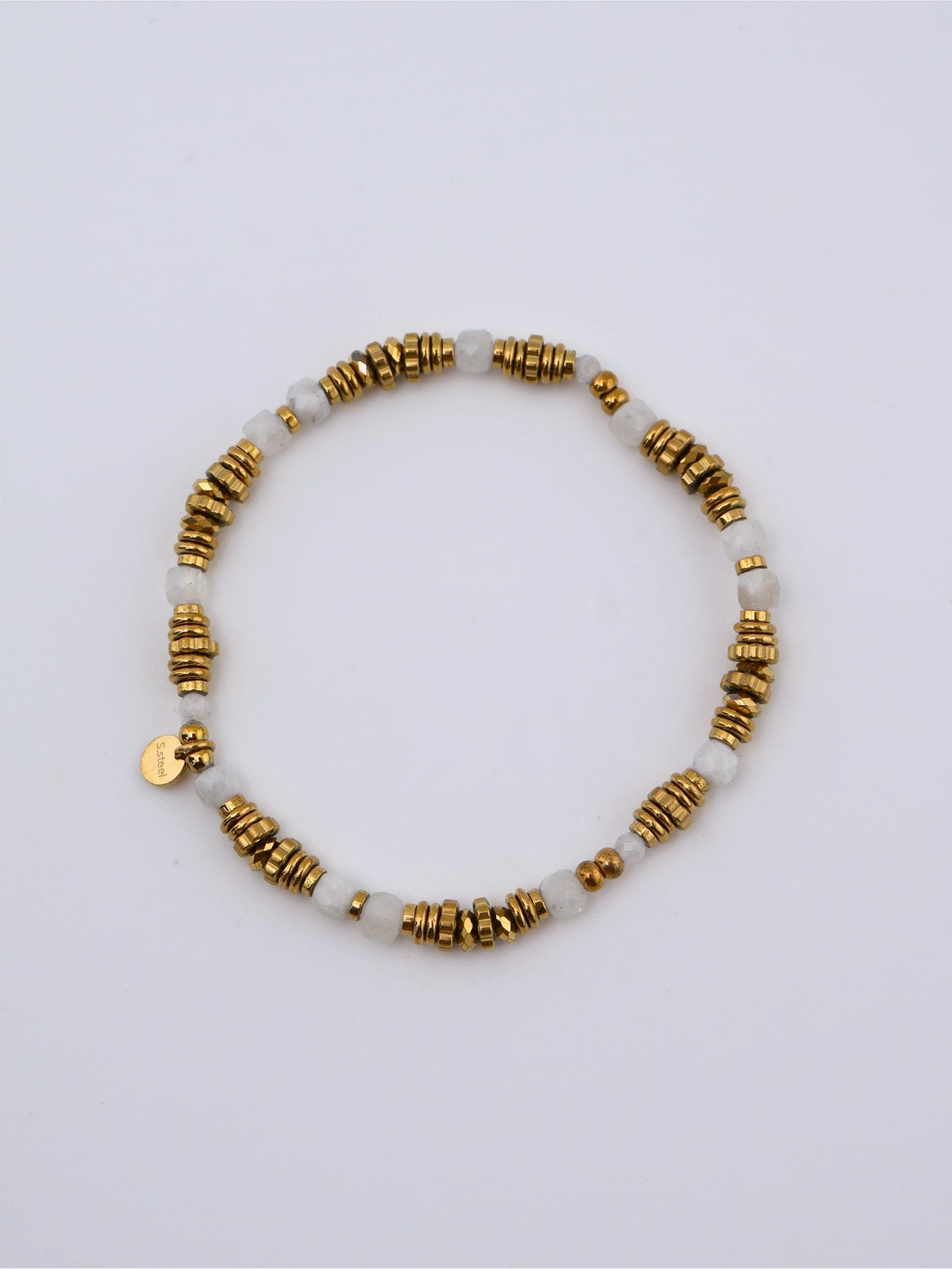 Bohemia White Jade bracelet — natural stone | NOEVAH