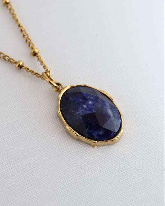 Santorini Lapis Lazuli necklace — natural stone | NOEVAH