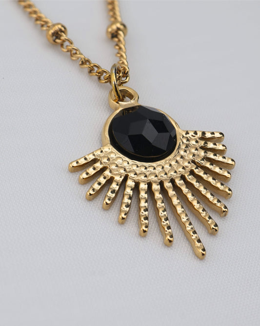 Mystic Black Agate necklace — natural stone | NOEVAH