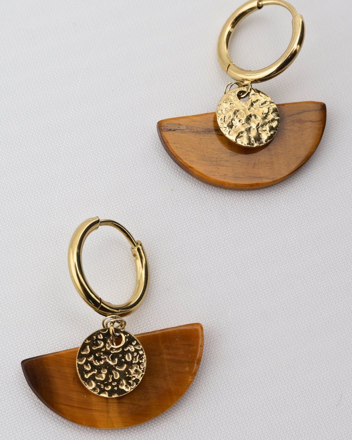 SAI Tiger Eye earrings — natural stone | NOEVAH