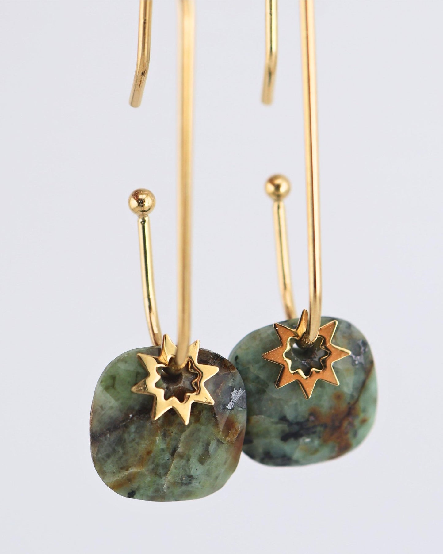 Sofia African Turquoise earrings — natural stone | NOEVAH