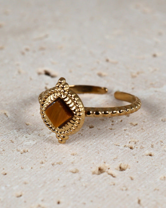 Eivissa Tiger Eye ring — natural stone | NOEVAH