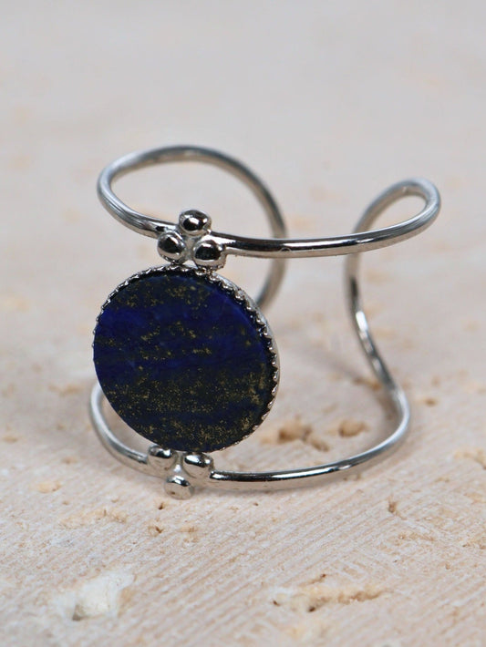Amalfi Lapis Lazuli Silver ring — natural stone | NOEVAH