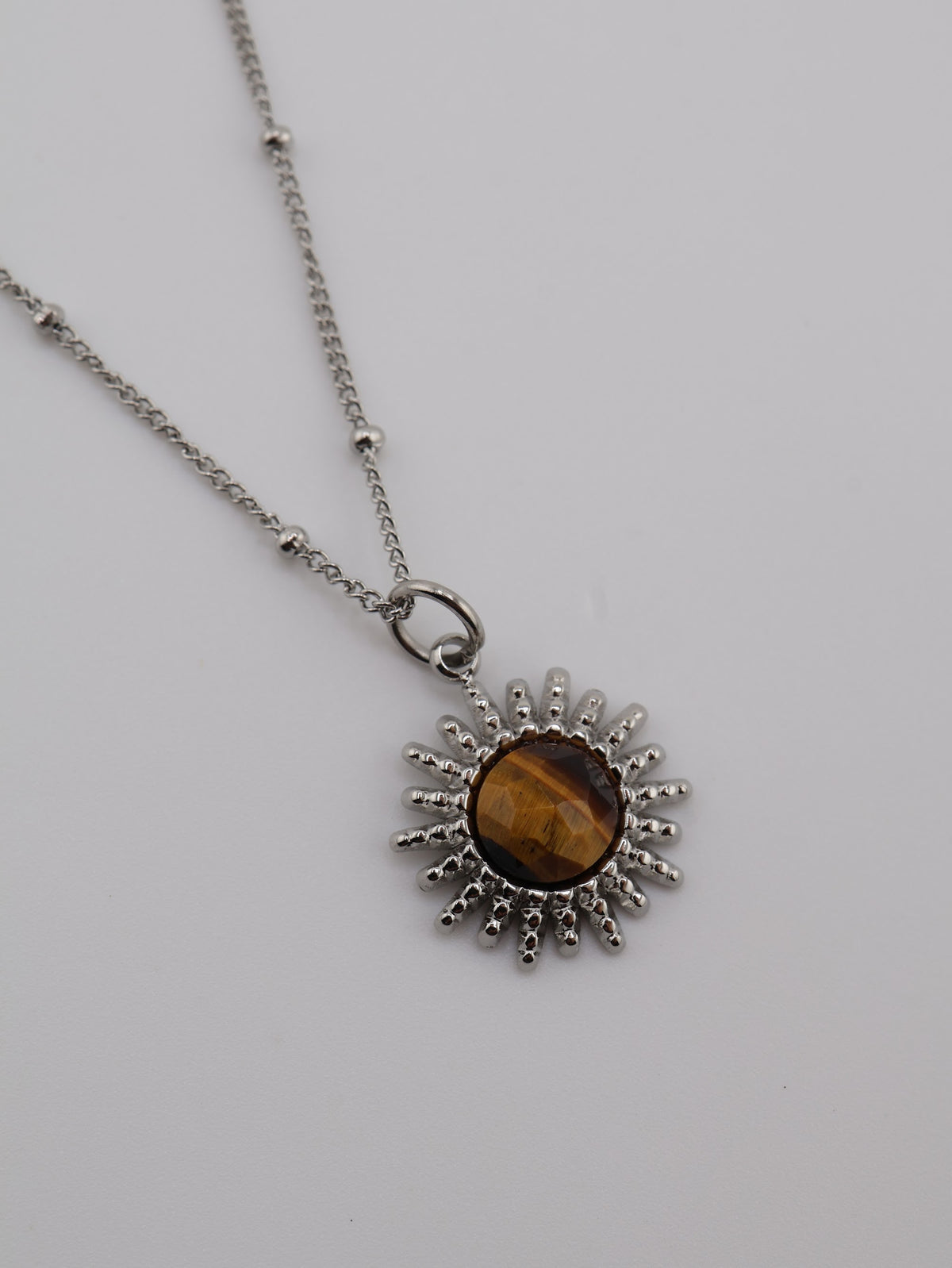Samira Tiger Eye Silver necklace — NOEVAH