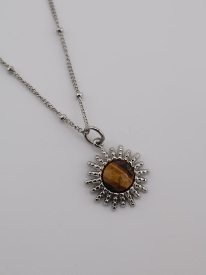 Samira Tiger Eye Silver necklace — NOEVAH