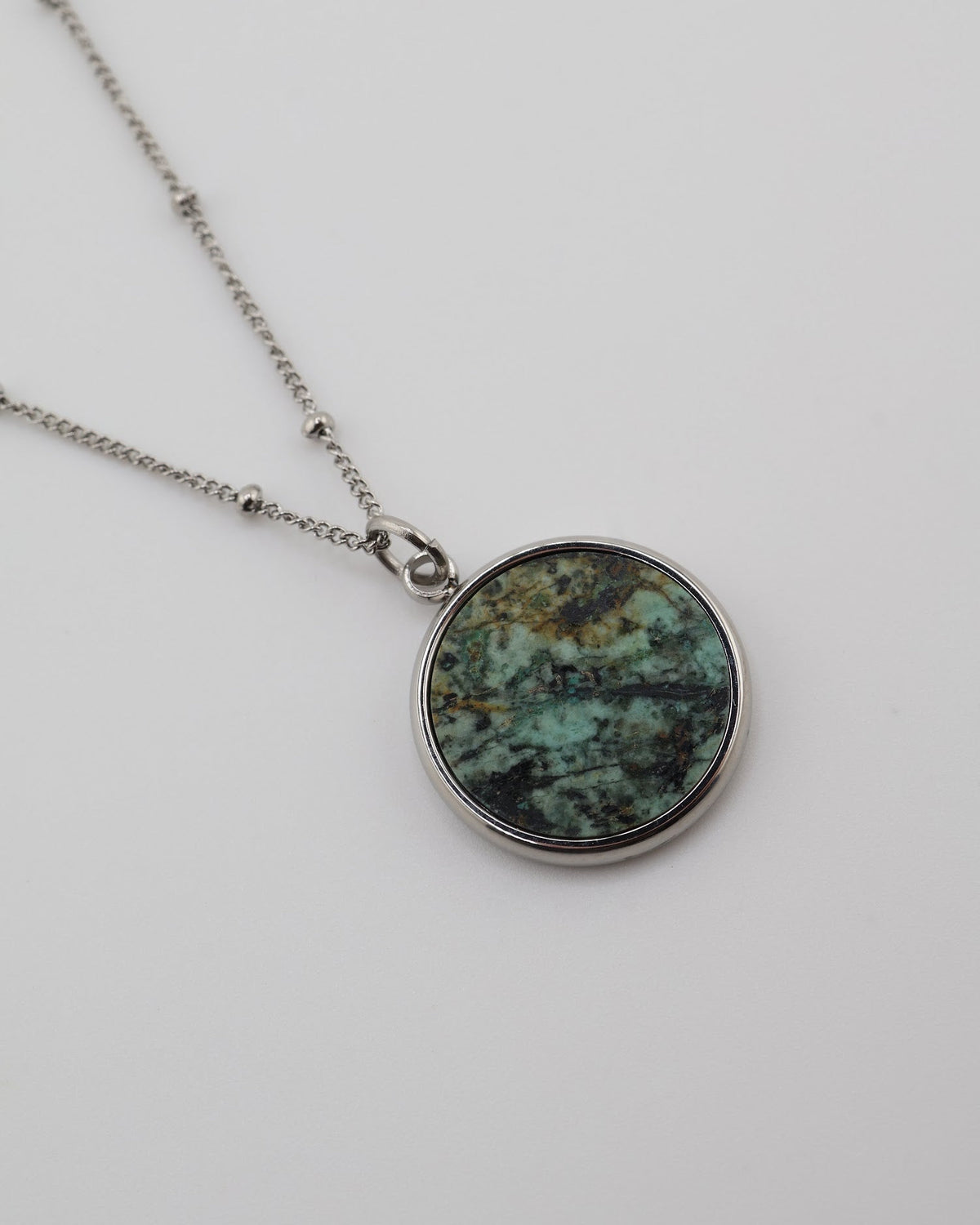 Juna African Turquoise Silver necklace — NOEVAH
