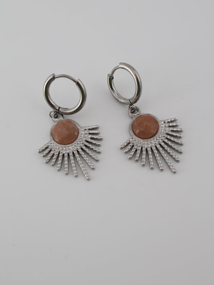 Mystic Earrings Sunstone Silver — NOEVAH