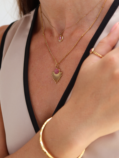 Mystic Rhodochrosite necklace — natural stone | NOEVAH