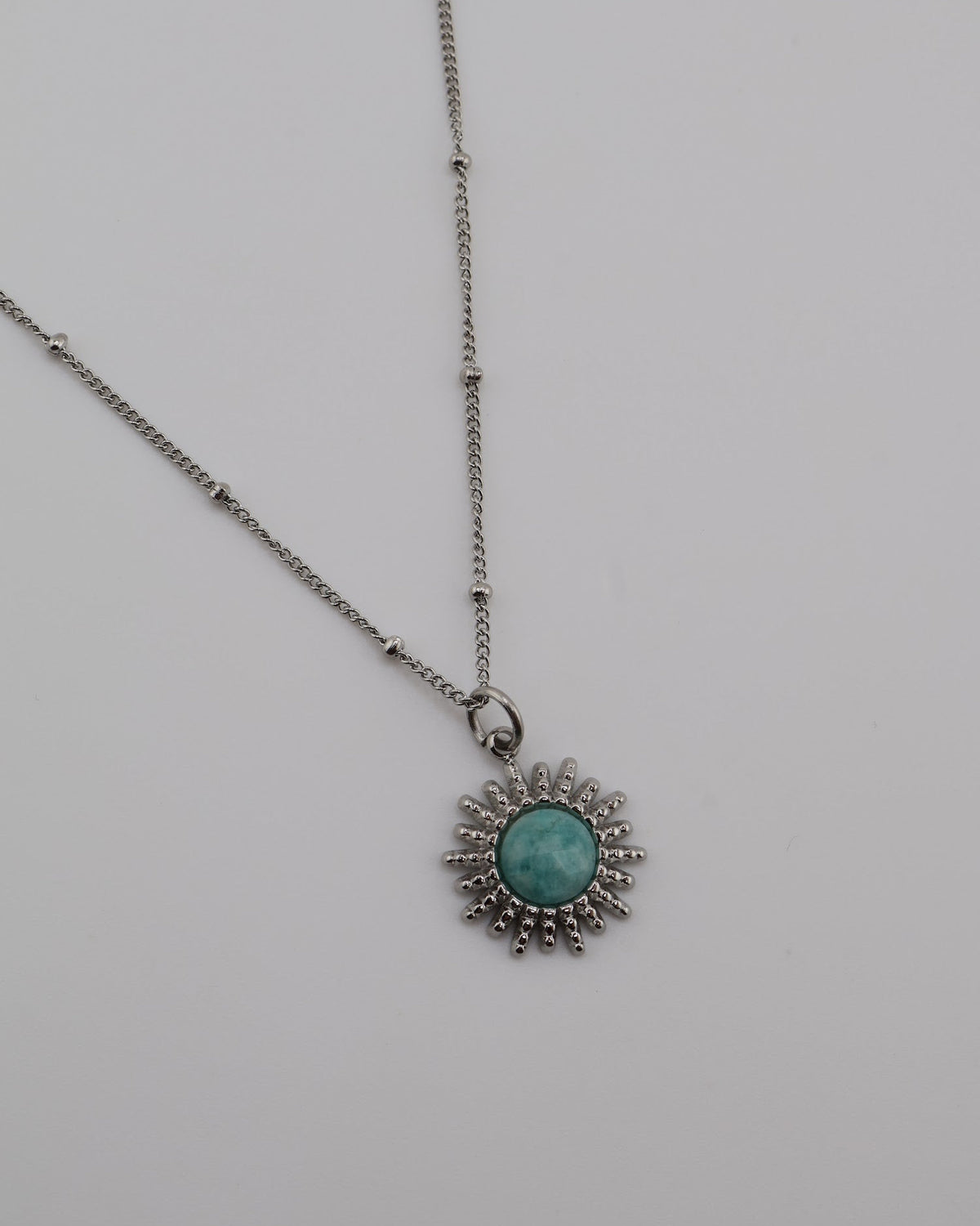 Samira Amazonite Silver necklace — NOEVAH