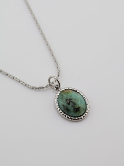 Portimao Necklace African Turquoise Silver necklace — NOEVAH