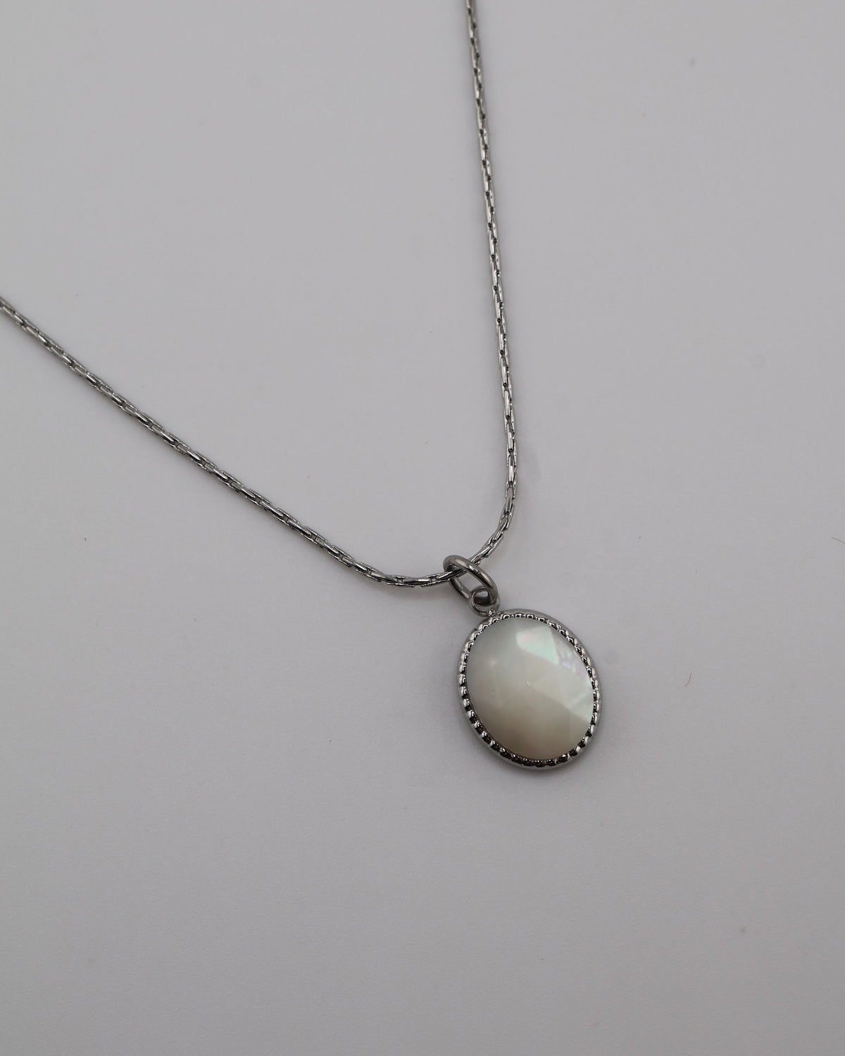 Portimao Necklace Mother of Pearl Silver necklace — NOEVAH