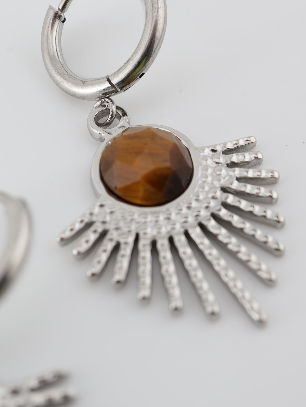 Mystic Earrings Tiger Eye Silver — NOEVAH