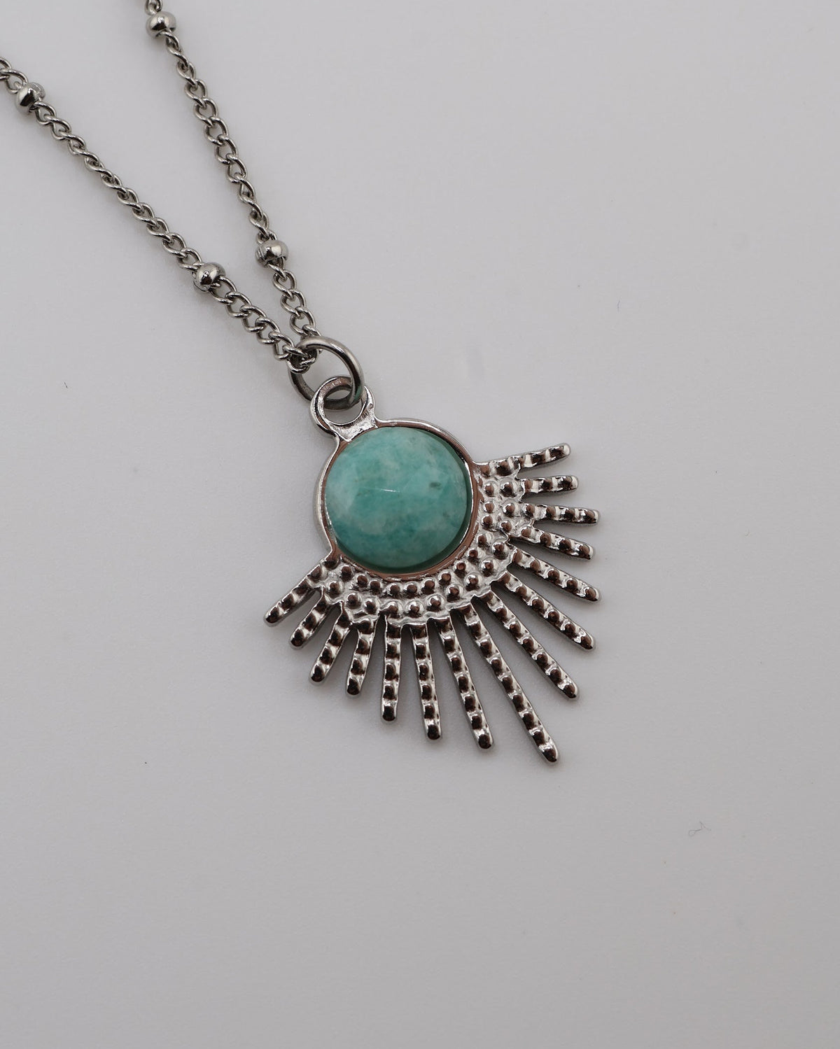 Mystic Amazonite Silver necklace — NOEVAH