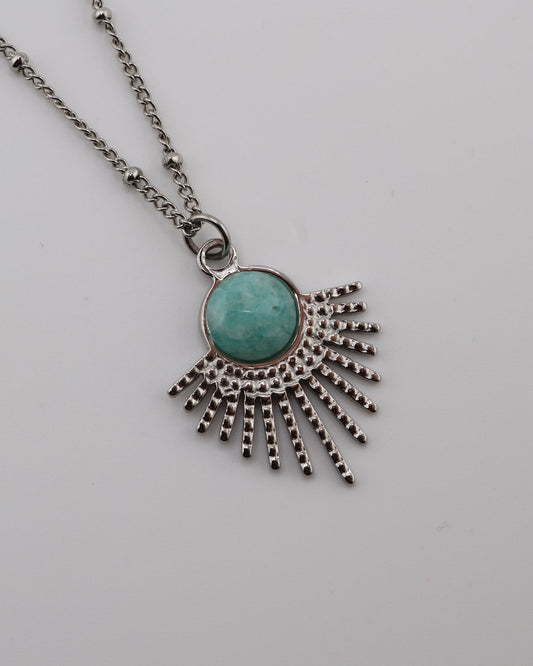 Mystic Amazonite Silver necklace — NOEVAH