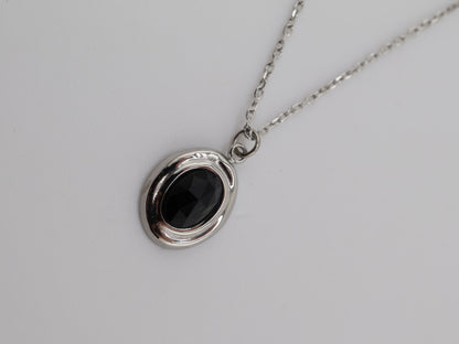 Amalya Necklace Black Agate Silver necklace — NOEVAH