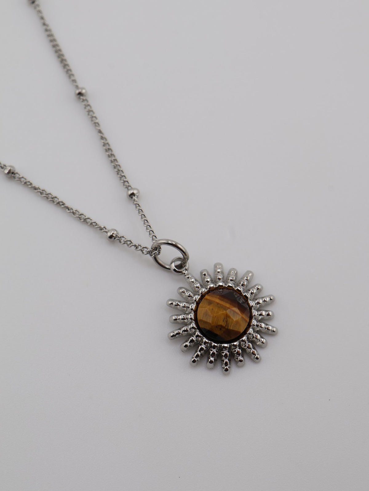 Samira Tiger Eye Silver necklace — NOEVAH