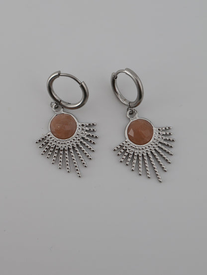 Mystic Earrings Sunstone Silver — NOEVAH