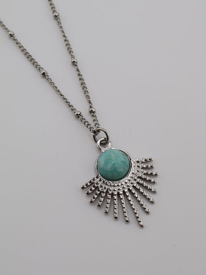 Mystic Amazonite Silver necklace — NOEVAH
