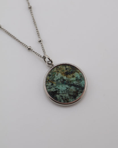 Juna African Turquoise Silver necklace — NOEVAH