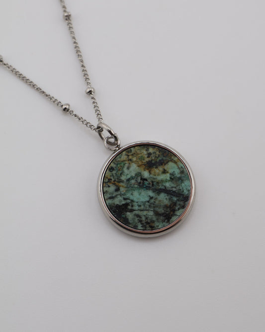 Juna African Turquoise Silver necklace — NOEVAH