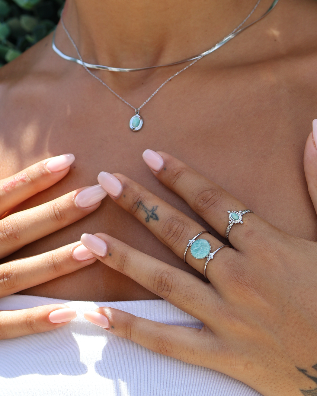 Lisboa Amazonite Silver ring — natural stone | NOEVAH