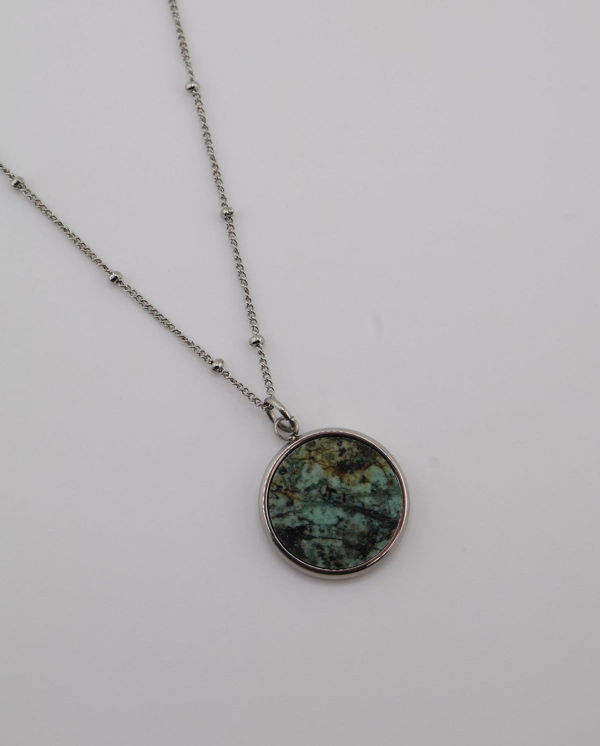 Juna African Turquoise Silver necklace — NOEVAH