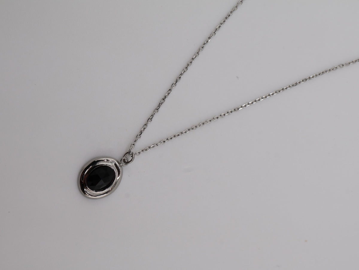 Amalya Necklace Black Agate Silver necklace — NOEVAH