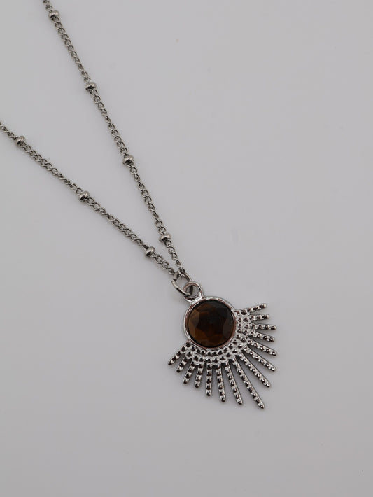 Mystic Tiger Eye Silver necklace — NOEVAH