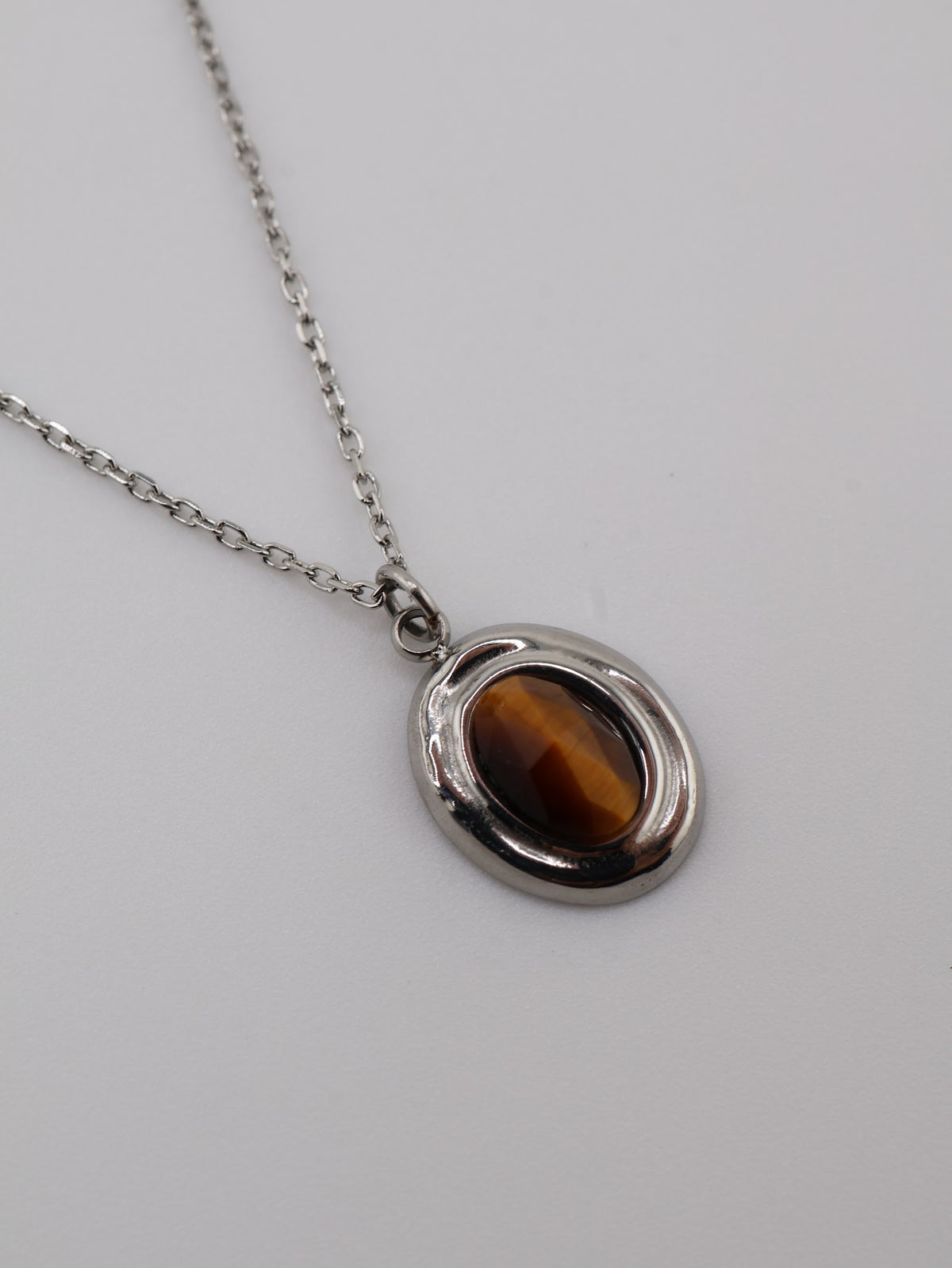 Amalya Necklace Tiger Eye Silver necklace — NOEVAH