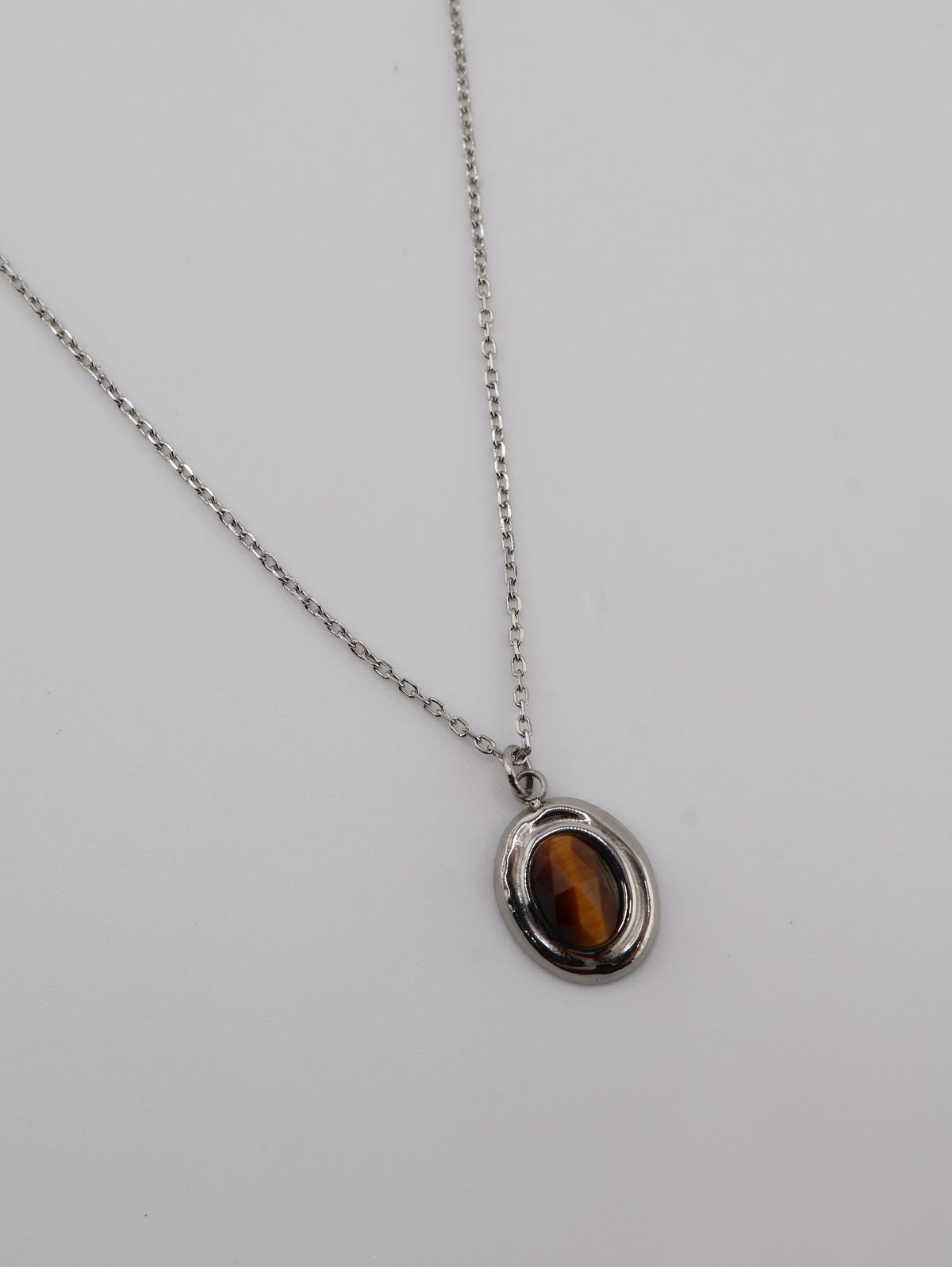 Amalya Necklace Tiger Eye Silver necklace — NOEVAH