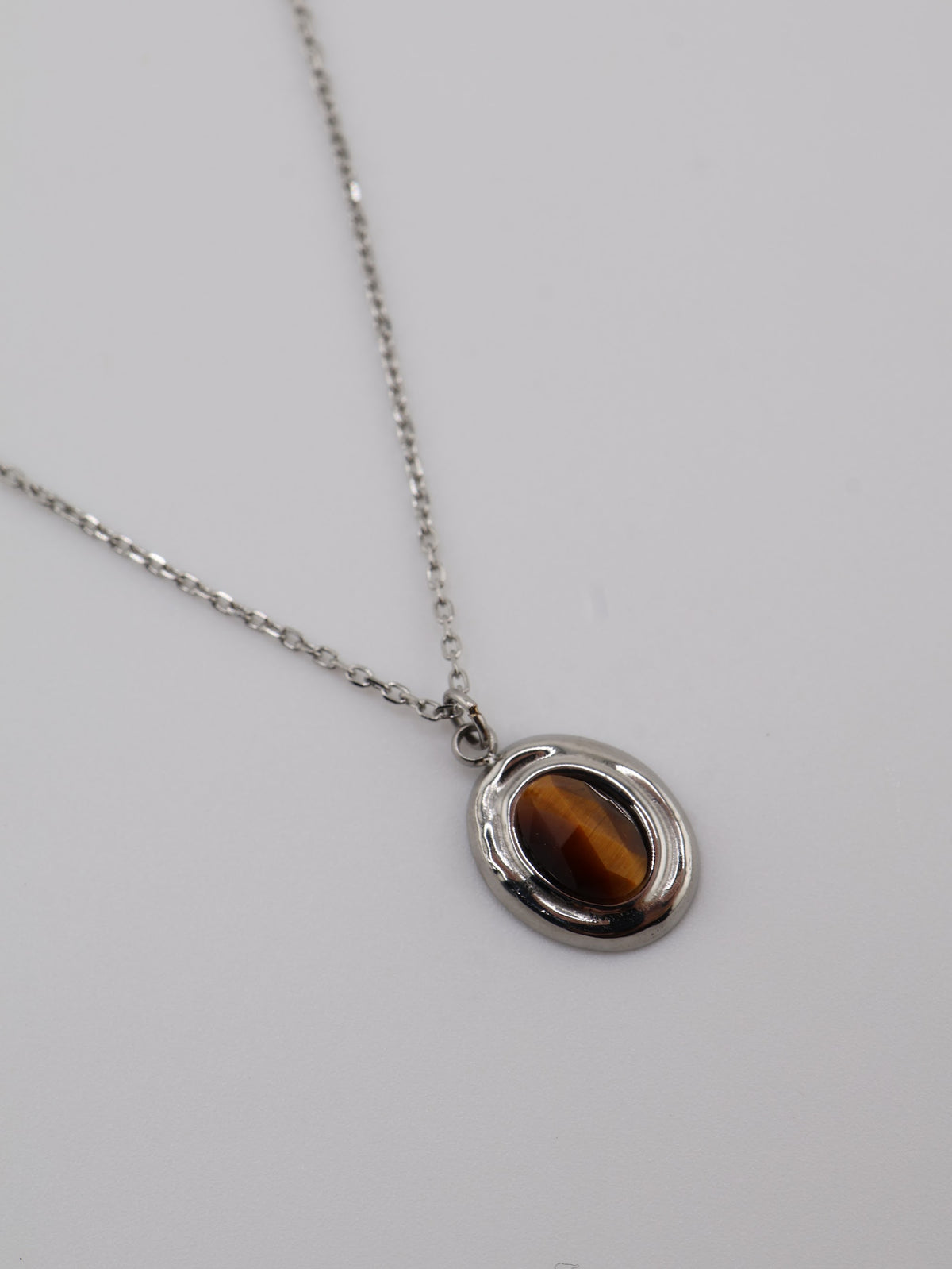 Amalya Necklace Tiger Eye Silver necklace — NOEVAH