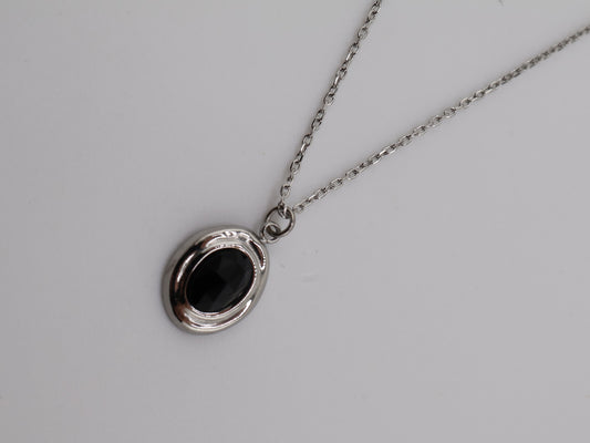 Amalya Necklace Black Agate Silver necklace — NOEVAH