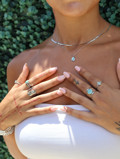 Amalfi Amazonite Silver ring — natural stone | NOEVAH