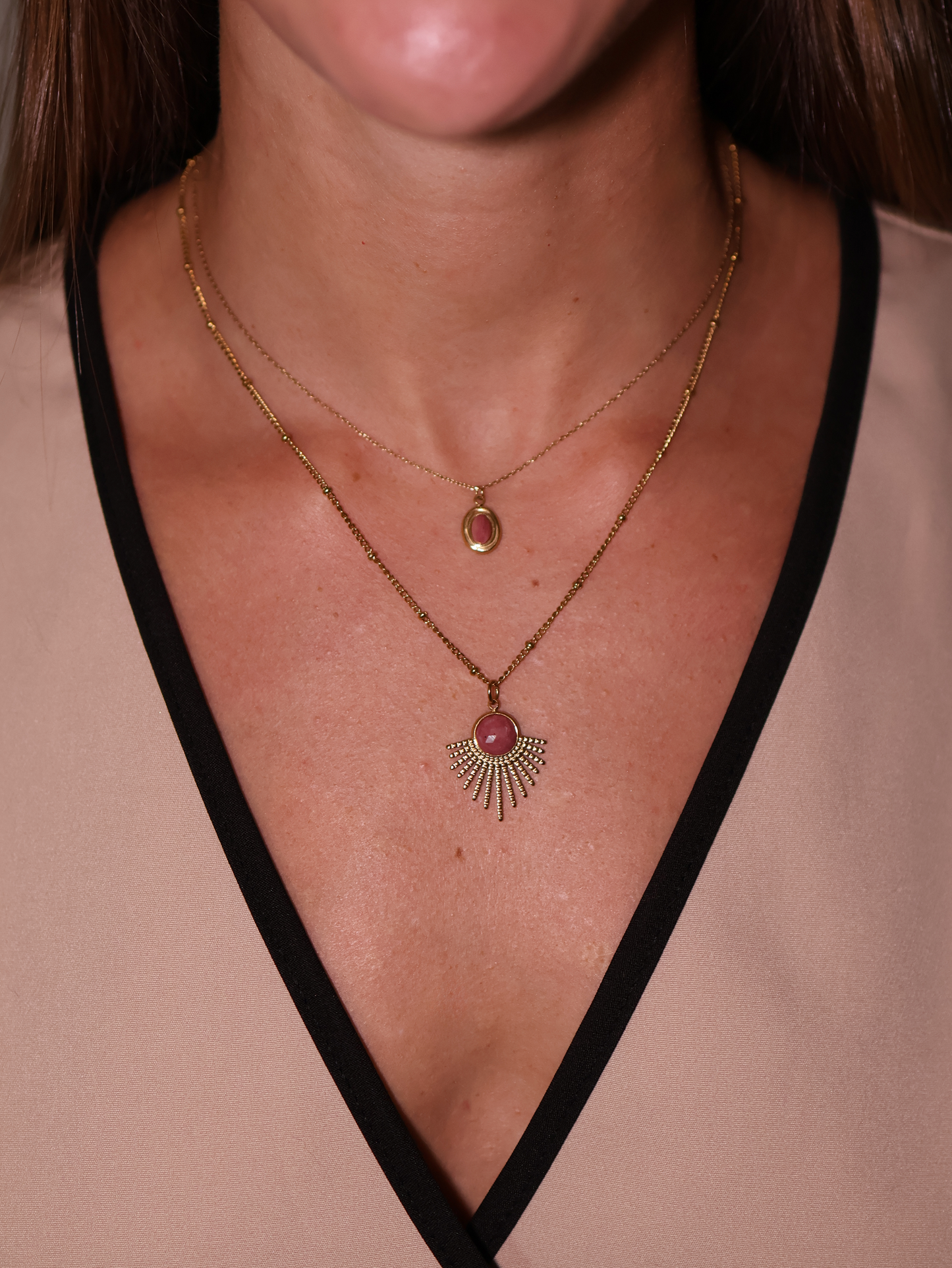 Mystic Rhodochrosite necklace — natural stone | NOEVAH