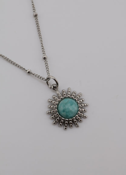 Samira Amazonite Silver necklace — NOEVAH