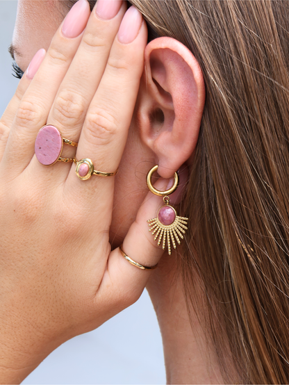 Amalya Rhodochrosite ring — natural stone | NOEVAH