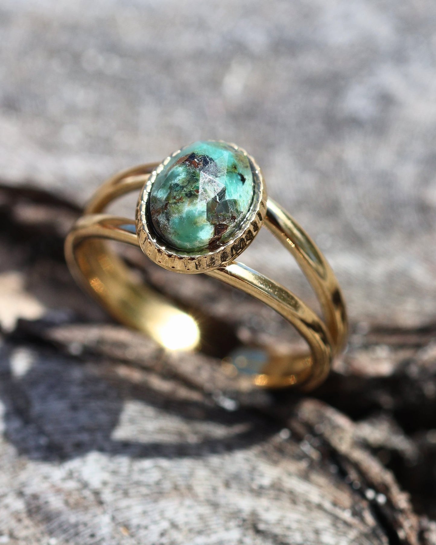 Portimao African Turquoise ring — natural stone | NOEVAH