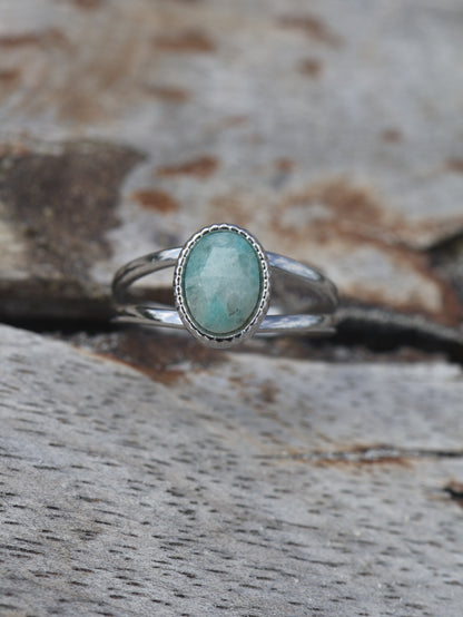 Portimao Amazonite Silver ring — natural stone | NOEVAH