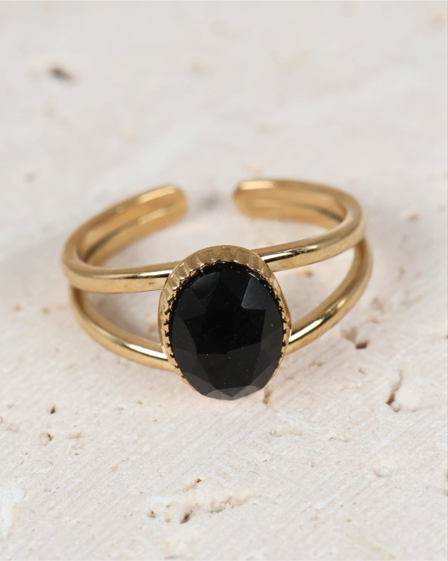 Portimao Black Agate ring — natural stone | NOEVAH