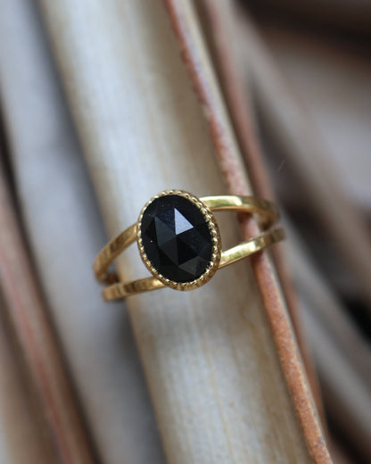 Portimao Black Agate ring — natural stone | NOEVAH