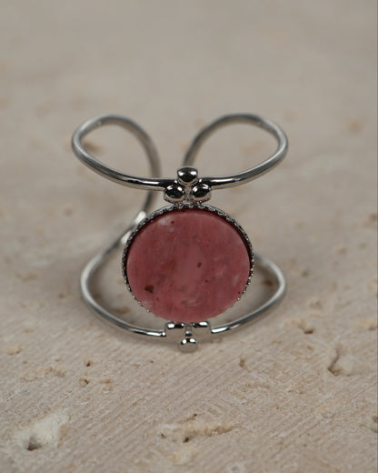 Amalfi Rhodochrosite Silver ring — natural stone | NOEVAH