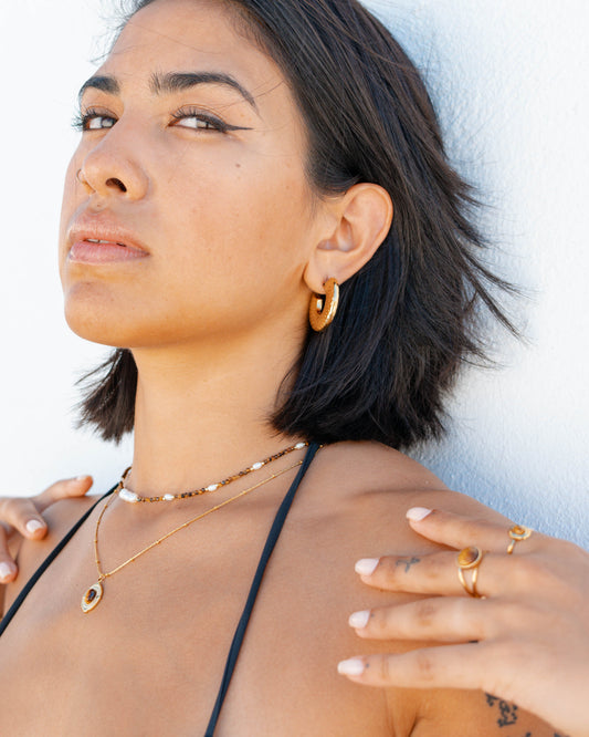 Muguet Gold earrings — stainless steel | NOEVAH