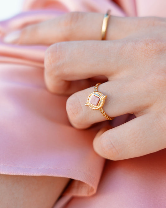 Eivissa Rhodochrosite ring — natural stone | NOEVAH